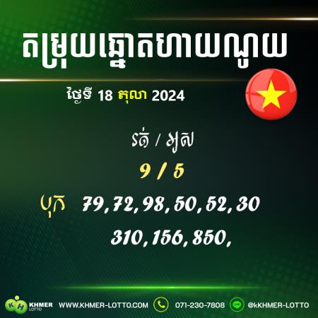 តម្រុយឆ្នោតហាណូយ ថ្ងៃទី 18 តុលា 2024