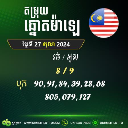 តម្រុយឆ្នោយ ម៉ាឡេ  ថ្ងៃទី 27 តុលា 2024