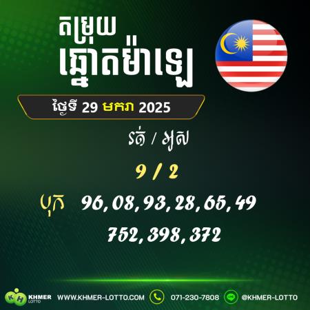 តម្រុយឆ្នោយ ម៉ាឡេ  ថ្ងៃទី 29 មករា 2025