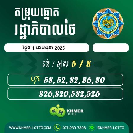 តម្រុយឆ្នោតរដ្ធាភិបាល ថ្ងៃទី 1 ខែមិថុនា 2025