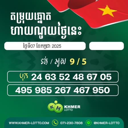  តម្រុយឆ្នោតហាណូយ  ថ្ងៃទី 7 កក្កដា 2025