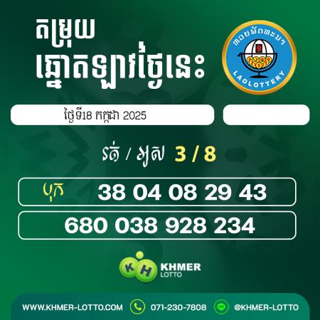 តម្រុយឆ្នោតឡាវ ថ្ងៃទី 18 កក្កដា 2025