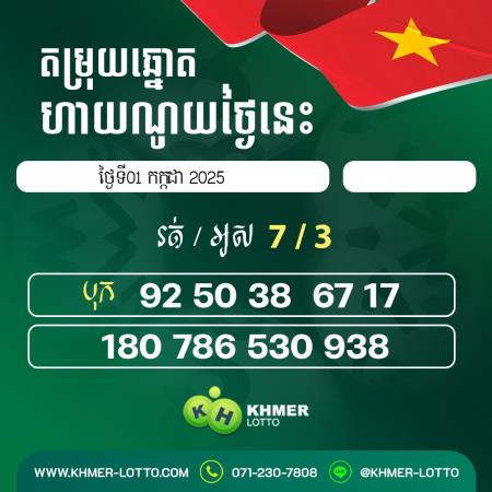  តម្រុយឆ្នោតហាណូយ  ថ្ងៃទី 1 កក្កដា 2025