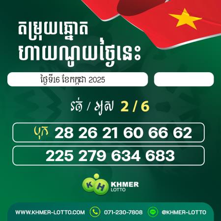 តម្រុយឆ្នោតហាណូយ  ថ្ងៃទី 16 កក្កដា 2025