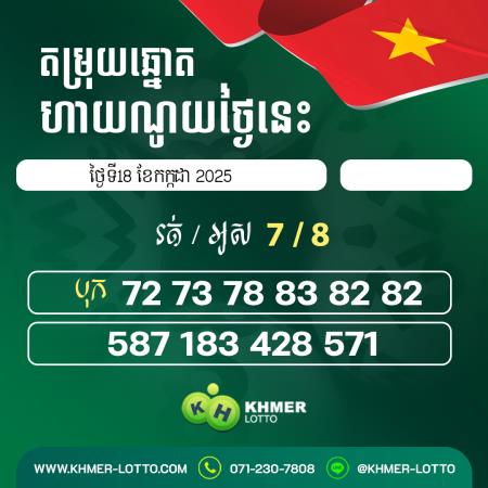 តម្រុយឆ្នោតហាណូយ  ថ្ងៃទី 18 កក្កដា 2025