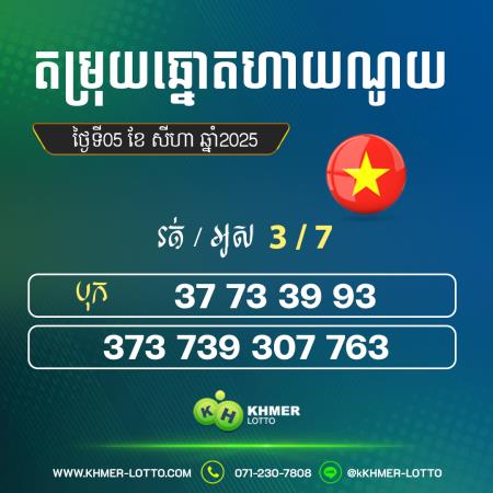 តម្រុយឆ្នោតហាណូយ  ថ្ងៃទី 05 សីហា 2025