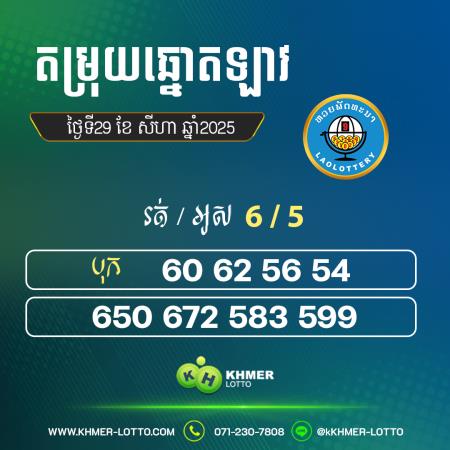 តម្រុយឆ្នោតឡាវ ថ្ងៃទី 29 សីហា 2025