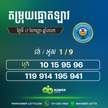 តម្រុយឆ្នោតឡាវ ថ្ងៃទី 17 កញ្ញា 2025