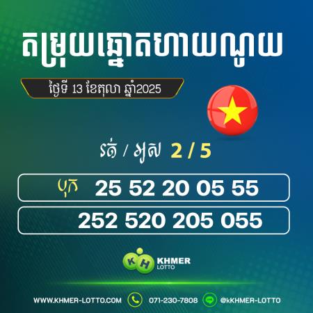 តម្រុយឆ្នោតហាណូយ  ថ្ងៃទី 13 តុលា 2025
